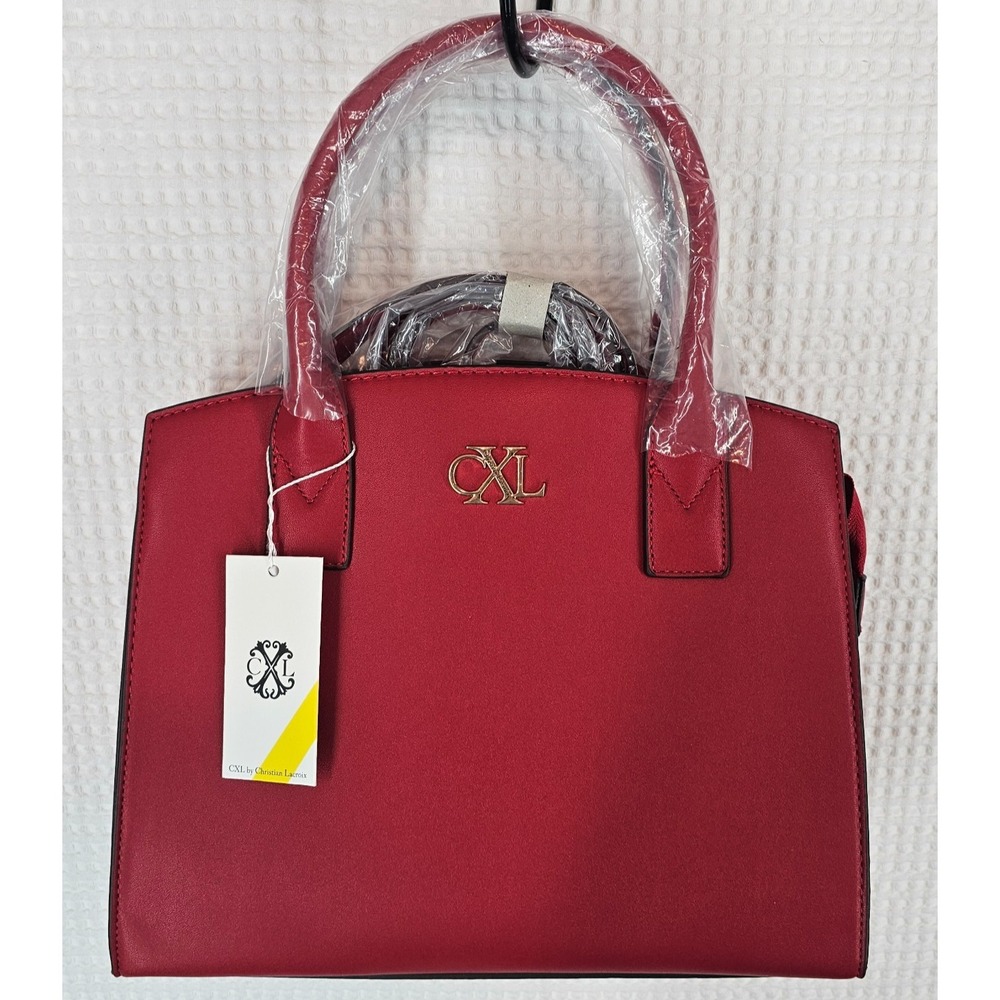 CXL by Christian Lacroix Elise Structured Satchel Tote Bag Red NWT